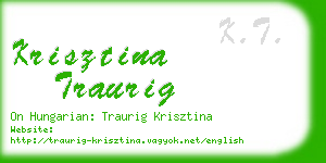 krisztina traurig business card